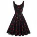 Cross-border Foreign Trade 1950s Retro Cocktail Party Ball Sleeveless Homecoming Summer Printed Button A-line Dress_ecoleips.com