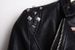 K Gothic Style Women's New European And American Style Shoulder Shrugs, Rivets, Slim Fit, Waist Cinched Motorcycle Leather Jacket_ecoleips.com