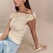 2025 Hot-Selling European And American Cross-Border Women's Summer Fashion: New Solid Color Pleated Off-Shoulder_ecoleips.com