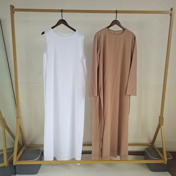Directly Supplied By The Manufacturer, Yiduoduo's New Fashionable Middle Eastern Dubai Solid Color Dress, Casual_ecoleips.com