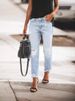 Women’s Clothing hole free elastic retro fashion denim trousers for women_ecoleips.com