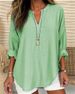 Women's Clothing Cotton And Linen Loose Casual Stand Collar Shirt Long Sleeve Tops_ecoleips.com