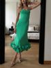 Women's Clothing Solid Color Swing Sling Dress Slim Temperament Dress_ecoleips.com
