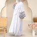 Verve 2025 New Three-Piece Muslim Solid Color Cotton Linen Wrinkled Fashion Loose Plus Size Robe_ecoleips.com