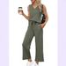 Women's Clothing Women's Summer Travel Outfit V Neck Vest Casual Pants Matching Set For Formal & Casual For Women_ecoleips.com
