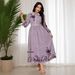 AB312 2023 Eid Al-Adha Arab Dubai Ethnic Style Printed Lapel Dress Muslim Party_ecoleips.com
