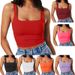 Aria Basics Aria Basics 23 Spring/Summer New European And American Style Women's Solid Color Sexy Trendy Cropped Tank Top_ecoleips.com