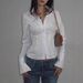Aria Basics Aria Basics Fashionable Simple Commuter-style Slim-fit Turn-down Collar Button-up Basic Solid Color Woven Long-sleeve Shirt Top For_ecoleips.com