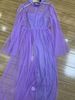 Verve Muslim Women's Clothing Spring Summer Elegant Solid Color Mesh Set Dress_ecoleips.com