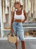 K New Urban Casual Loose Hole Women's Denim Shorts_ecoleips.com