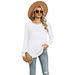2025 Autumn/winter New Solid Color U-neck Pleated Long Sleeved T-shirt Top For Women_ecoleips.com