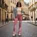 Autumn Yupeng In-Stock New European And American Cross-Border Women's Plus Size Stretch Denim Wide-Leg Fashion Patchwork_ecoleips.com