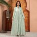 Elegant Middle Eastern Jalabiya Dress With Embroidered Sequins – V-Neck Long Sleeve Maxi Dress For Women | Boho Chic & Modest Fashion_ecoleips.com