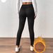 Women's Clothing Coffee Colored Lambskin Warm Pants For Women In Winter, High Waist And Slimming With Fleece Lining_ecoleips.com