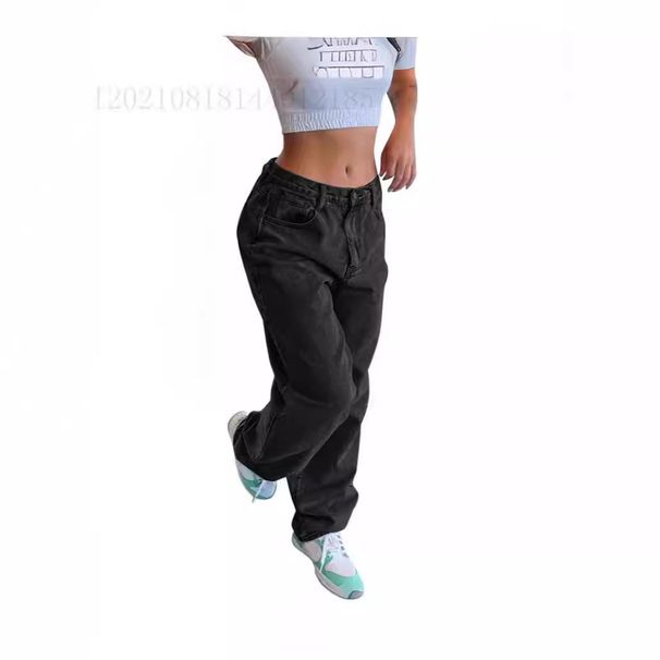 European and American foreign trade cross border supply casual retro loose denim trousers for women_ecoleips.com
