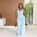 TW883 Women's Wide Leg Casual Chiffon Jumpsuit High Waisted with Suspenders Solid Color Loose Fitting Romper European American Style Summer Clothing_ecoleips.com