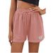 Aria Basics Aria Basics Women's Fashion 2022 New Solid Color Sports Knit Elastic Tie Casual Loose Shorts_ecoleips.com