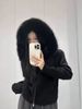 Korean Retro Women's Knitted Cardigan Long Sleeved Fur Collar Hooded Sweater Jacket Loose Casual Versatile Autumn Winter Top_ecoleips.com