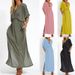 Women's High Waist Side Split V Neck Midi Dress – Trendy Elegant Spring Summer Gown 2026_ecoleips.com