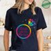 French Girls Bachelorette EVJF Party T-Shirts Rainbow Diamond Ring Graphic Future Bride Team Short Sleeve Tees For Bridal Shower_ecoleips.com