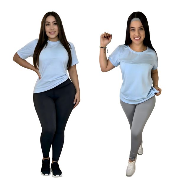 Round-Neck Comfortable Casual Short-Sleeve Top And High-Waisted Brand Logo Butt-Lifting, Tummy-Controlling Yoga Pants Set_ecoleips.com