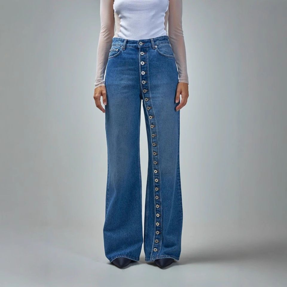 European And American Cross-border Vintage Washed High Street Personalized Women's Jeans, New Autumn Design,_ecoleips.com
