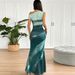 AD171 Cross-border Spring/summer New Sexy Fashion Satin Slim-fit Painted Slit Bodycon Dress_ecoleips.com