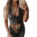 Women's Clothing New Personality Hot Girl Ladies Sleeveless Single Breasted V Neck Top Denim Vest_ecoleips.com