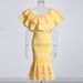 Women's Clothing Sexy Suit For Women Autumn New Style One Shoulder Ruffled Top + Hip Skirt Two Piece Suit_ecoleips.com