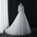 Lightweight Wedding Dress For Petite Women Simple Ethereal Long Sleeves Dreamy Train Spring Style_ecoleips.com