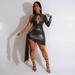 Women's clothing fashion new sexy hollow irregular solid color party dress with spliced skirt for women_ecoleips.com