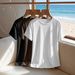 Women's Style Casual Round Neck Short Sleeve Plain Sports Top Solid Color Loose Three Piece T-Shirt Set_ecoleips.com