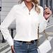 Women's Fashion Casual Long Sleeved Cardigan Button up Shirt Top Thin Polyester Spring/Autumn Summer Suitable Hot Selling_ecoleips.com
