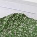 European And American Style Women's V Neck Short Sleeve Top Green Floral Casual Loose Fit Comfortable Summer Wear_ecoleips.com