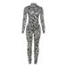 Women's Fashion Leopard Print Jumpsuit European And American Style Autumn Winter Slim Fit High Neck Long Sleeve Sports Romper_ecoleips.com