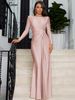 Hugcitar 2025 Spring Eleagnt Solid Long Sleeve Shoulder Pads Ruched Sexy Maxi Dress Women New Clothes Evening Party Festival_ecoleips.com