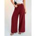 Elegant Summer 2026 Paper Bag Waist Pants Women's Casual Vacation Waistband Elastic Wide Leg Pants Work Pants Comfortable_ecoleips.com