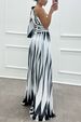 K New Printed Slanted Shoulder Slit Dress, Casual And Loose Party Dress_ecoleips.com