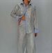 Women's Clothing Loose Casual Sequined Suit Jacket Wide Leg Pants Two Piece Suit_ecoleips.com