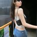 Aria Basics Aria Basics Summer European And American Cross-border Sexy Pure Desire Hot Girl Solid Color Cropped Tank Tube Top For Women,_ecoleips.com