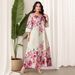 Women's Clothing Large Size Digital Printing Dress Loose Holiday Style_ecoleips.com