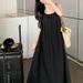 French Style First Love Romantic Elegant High-End Sexy Backless Halter Strap Fairy Beach Vacation Long Dress_ecoleips.com
