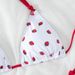 Strawberry Print Bikini Set for Women Adjustable Triangle Top And Tied Bottoms Cute Swimwear for Beach Pool Party Summer Vacation_ecoleips.com