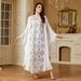Women's Clothing Fashion Sequin Embroidered Dress Bat Sleeve Waist Robe_ecoleips.com