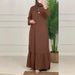 Women's Clothing Puff Sleeves Ruffle Hem Dress Retro Robe Pocket Women's Loose Long Dress_ecoleips.com