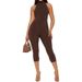 Women's Clothing Women's Sexy Solid Color Backless Hollow Out Bodycon Jumpsuit High Waist Tight Fit Style For Formal & Casual For Women_ecoleips.com