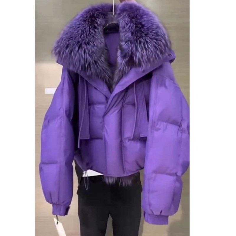 Korean-Style Winter Coat For Women – Oversized Hooded Puffer Jacket With Faux Fur Trim, Relaxed Fit & Trendy (M-3XL)_ecoleips.com