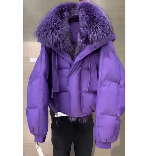Korean-Style Winter Coat For Women – Oversized Hooded Puffer Jacket With Faux Fur Trim, Relaxed Fit & Trendy (M-3XL)_ecoleips.com