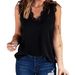 European And American Foreign Trade Solid Color Tank T-shirt Women, 2025 Summer New Style, V-neck Lace Sleeveless Loose_ecoleips.com