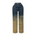 High-Waisted Vintage Washed Straight Jeans – European Retro Gradient Denim (S-2XL, Classic Fit For Women)_ecoleips.com